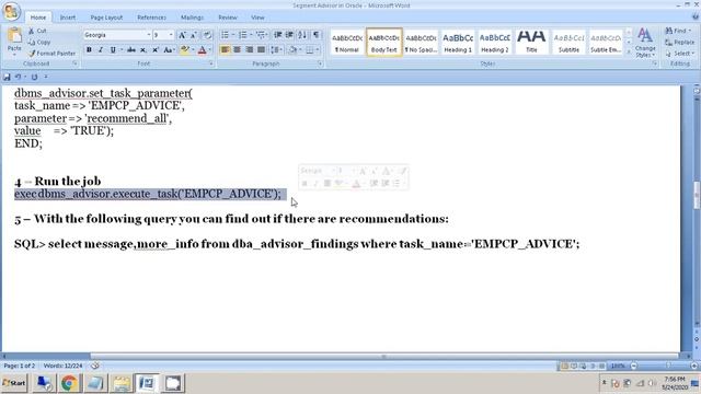SEGMENT ADVISOR IN ORACLE смотреть онлайн