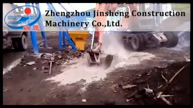 On-site Operation of Jinsheng Concrete Mixing Machine JS500 Twin Shaft Concrete Mixer in Russia