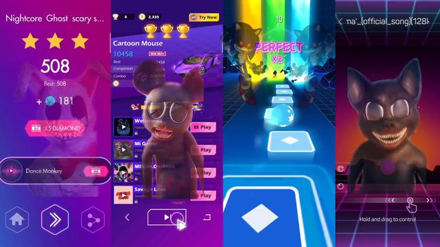 Mr Hopp - Cartoon Mouse - Sonic Exe - Cartoon Cat | Beat Jumper - Beat Racing - Tiles Hop - Smash
