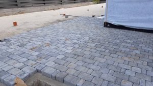 Тротуарная плитка на бетонное основание,правильный пирог.