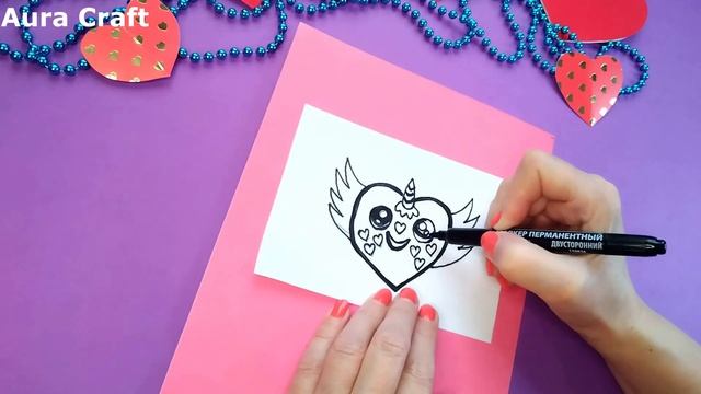 Как нарисовать Сердце с крыльями Простые рисунки на день Святого Валентина  ИДЕИ НА ДЕНЬ ВЛЮБЛЕННЫХ