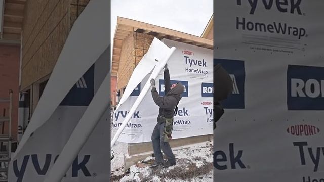 How to install Tyvek house wrap by yourself  || Del Grande Homes