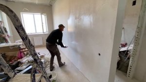 Шпаклевание стен. Лёгкая механизация.