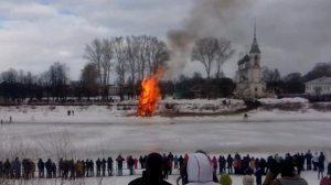 Масленица в Вологде, сожжение чучела 13.03.2016