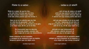 Soneto 154. RÍETE TÚ A SABER. Del libro Sonetos Lúcidos de José Mateo Angulo García