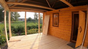 Баня с беседкой из бруса 10см х 15см