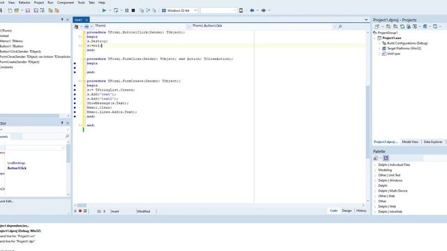 Delphi10 урок по ООП, работа с TStringList, Memo и ShowMessage