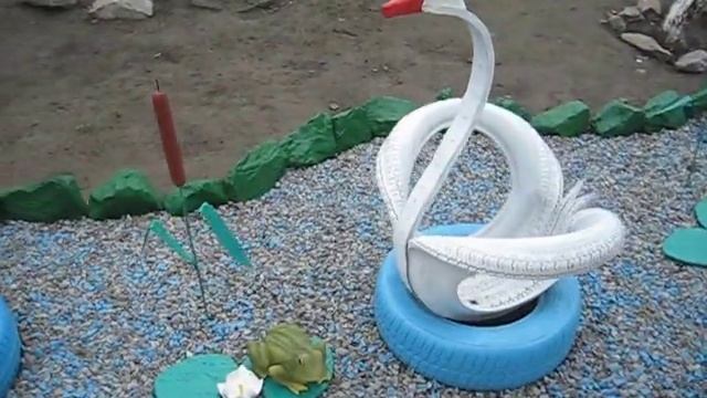 Лебеди из покрышек.Борисполь