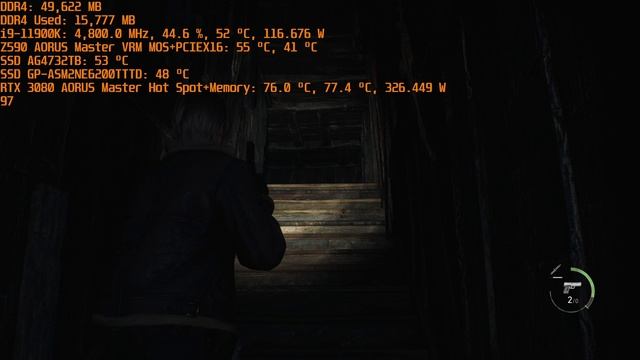 Тест i9-11900K+RTX 3080 10Gb в игре Resident Evil 4 Remake