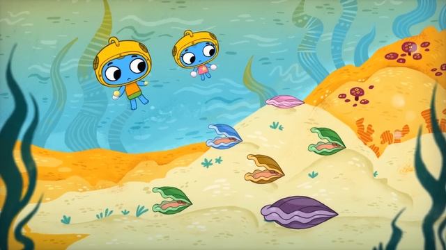 Котики, вперед! - Раскраска - Водолазы - мультики для малышей у. Учим цвета.