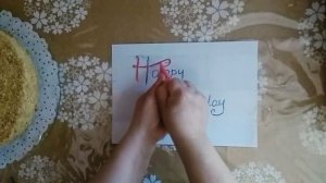 ✍️ Красивая надпись на торте шоколадом.