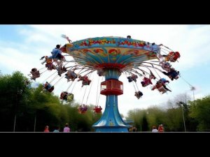 Катаюсь на аттракционе Орбита в парке г. Мегиона с братом Яромиром. Мне совсем не страшно, весело!