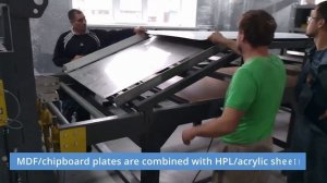 Линия каширования МДФ и ДСП акриловыми, HPL листами и декоративными пленками