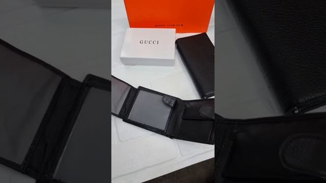 мужской Кожаный кошелёк  gucci