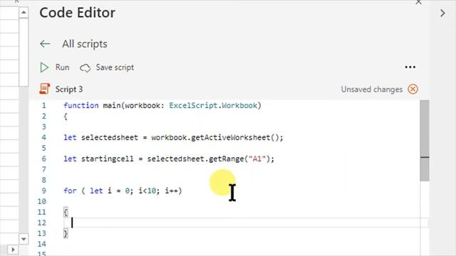 Tutorial 1 : Writing data on cells office script (Excel online - Excel on web)