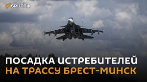 Посадка истребителей на трассу Брест-Минск ― видео из кабины пилотов
