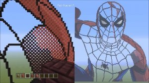 Minecraft Pixel Art Tutorial - Spider-Man (Captain America: Civil War) Part 9