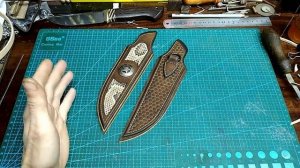 Leather scabbard for Ranger knife. Ножны из кожи для ножа Рейнджер