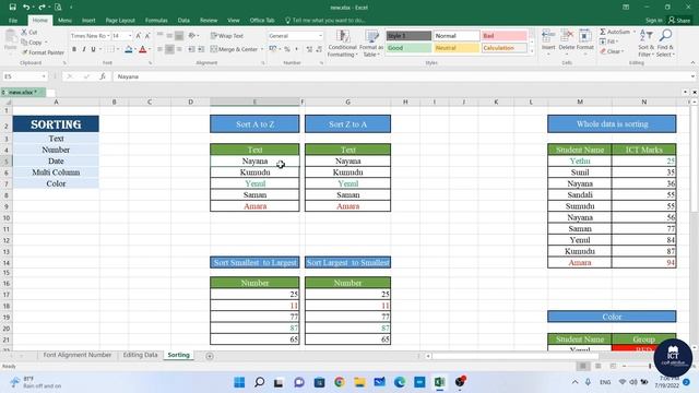 Grade 9/10 ICT - Excel - Part - 04 (Sinhala)