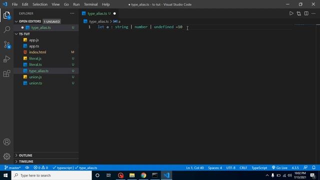 Typescript tutorial for beginners in Hindi #15 Type Alias in typescript