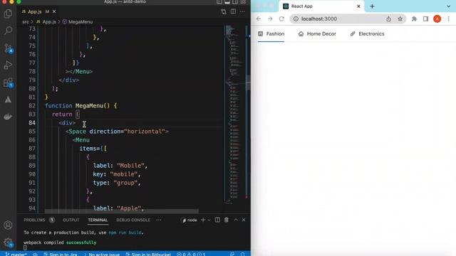 Create Mega Menu using Ant Design and React JS | Large Menu Like e-Commerce Website | React MegaMen смотреть онлайн