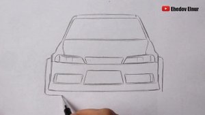 Как нарисовать машину Тойота Марк 2