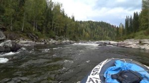 Горная река Бельсу. Порог Брат. Solar 470 / Yamaha 40 - Чуть не порвали лодку. Сентябрь 2020.