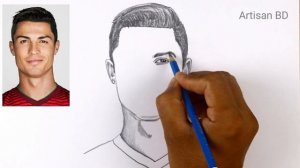 How To Draw Realistic Cristiano Ronaldo, Easy Pencil Sketch #cr7