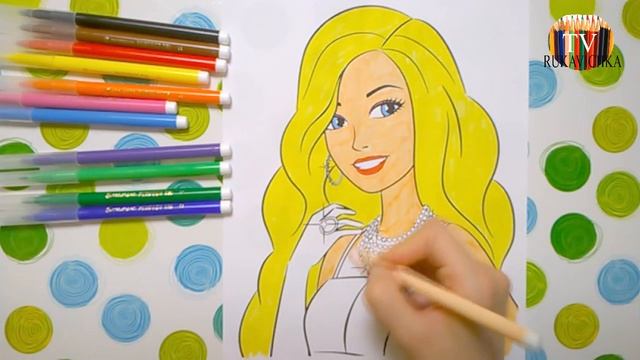 Барбі супер розмальовки для дітей / супер раскраски для детей Барби / kids coloring page Barbie смотреть онлайн