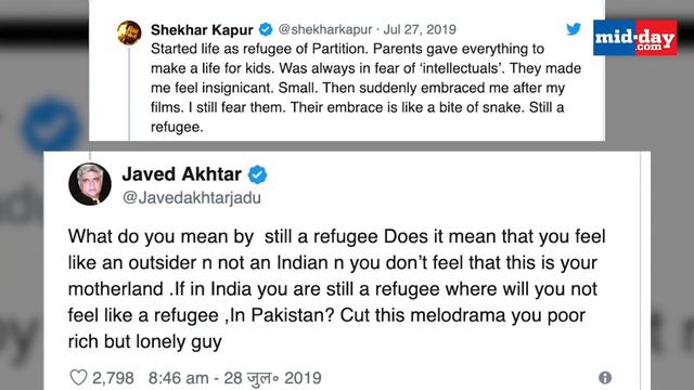 Javed Akhtar slams Shekhar Kapur, asks him to visit a psychiatrist