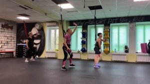 Тренировка банджи фитнес, интересная связка для bungee fitness