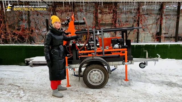 Обзор малогабаритной буровой установки ГБУ 30М на прицепе, со съемной мачтой  Видео от ЗБТ 720p