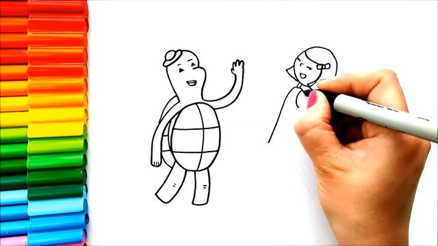 Рисунок Тоси с TRT Kids Ibi - Легкие рисунки - Раскраска персонажей мультфильмов Trt Kids