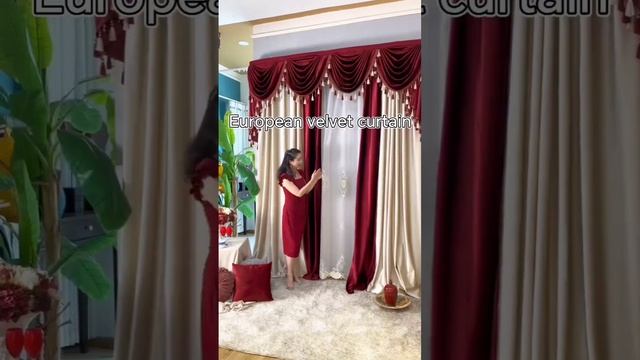 European velvet curtain, living room bedroom splicing fashion new curtain, semi-shading curtain