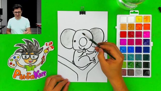 Как нарисовать КОАЛУ - уроки рисования для малышей смотреть онлайн