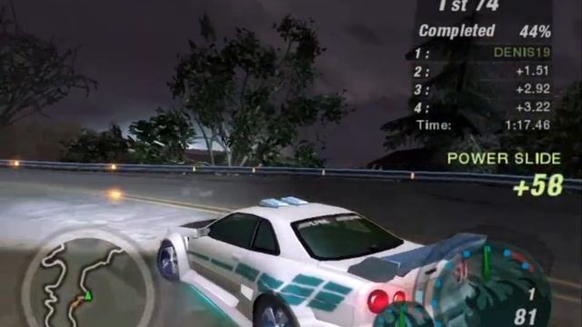 NFS Underground 2 : Ken Amada Nissan Skyline GTR V-Spec II BNR34 2000 Rollercoaster Sprint Racing смотреть онлайн