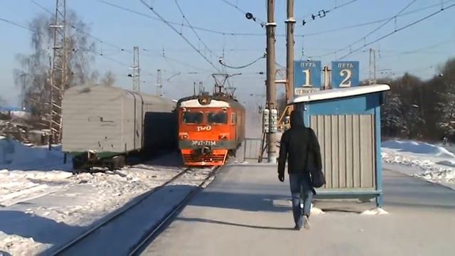 Электропоезд ЭР2Т-7154 станция Крекшино смотреть онлайн