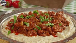 Тушеное мясо на пюре из баклажанов Хюнкар бегенди Турецкая Кухня дтр