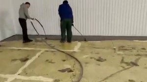 Заливка пола. Аренда штукатурной станции. #наливнойпол #рязань #zufix