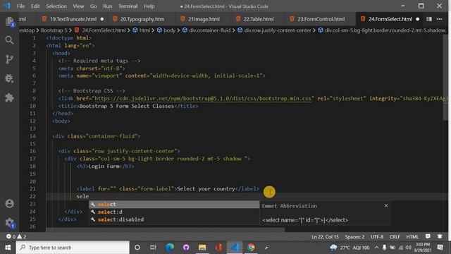 Bootstrap 5 form select classes. смотреть онлайн