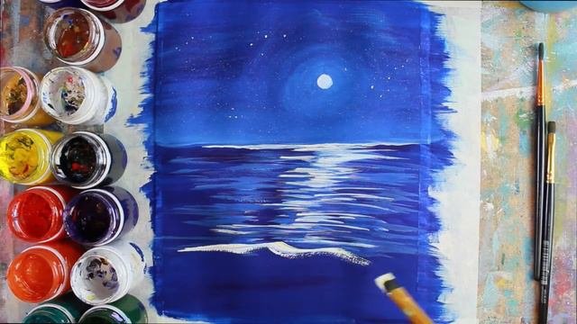 Для начинающих! Как нарисовать ночь гуашью! #Dari_Art #рисоватьМОЖЕТкаждый