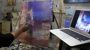 Игорь Сахаров, научиться писать маслом, городской пейзаж 1