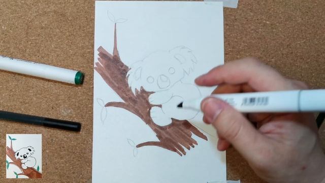 как нарисовать КОАЛУ на дереве смотреть онлайн