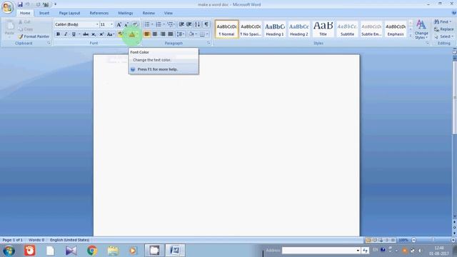 How to write a word document in Microsoft office word 2007- Fonts and effects part 1 смотреть онлайн