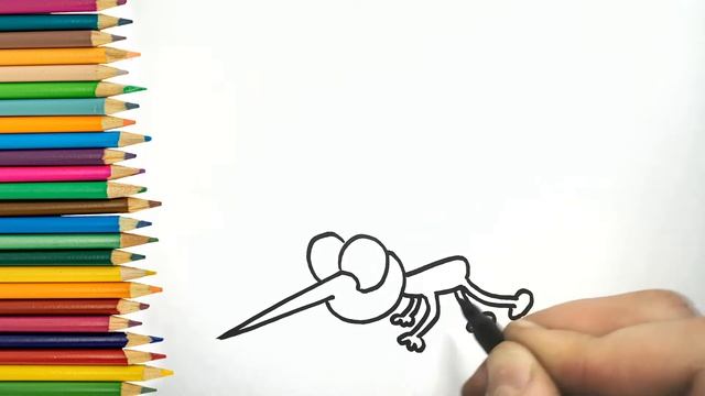 Как нарисовать мультяшного КОМАРИКА/How to draw a cartoon (Рисунки для срисовки)mosquito смотреть онлайн