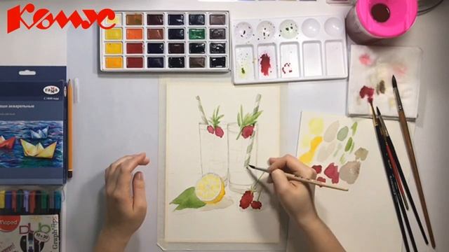 Рисуем скетч Ягодный коктейль смотреть онлайн