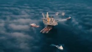 Устройство буровой платформы “Беркут“, шельф острова Сахалин
