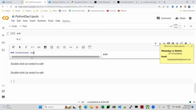 Day 1 Python Workshop | Tamil Batch | 2023_06_19