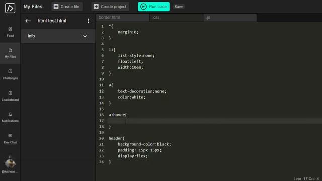 HTML Programming Tutorial EP:16 Border Bottom Nav Links | Joshua's Programming