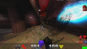 Quake 3 arena 4k, mod RUNO, Team 1 vs 4 nightmare, map q3wctf2